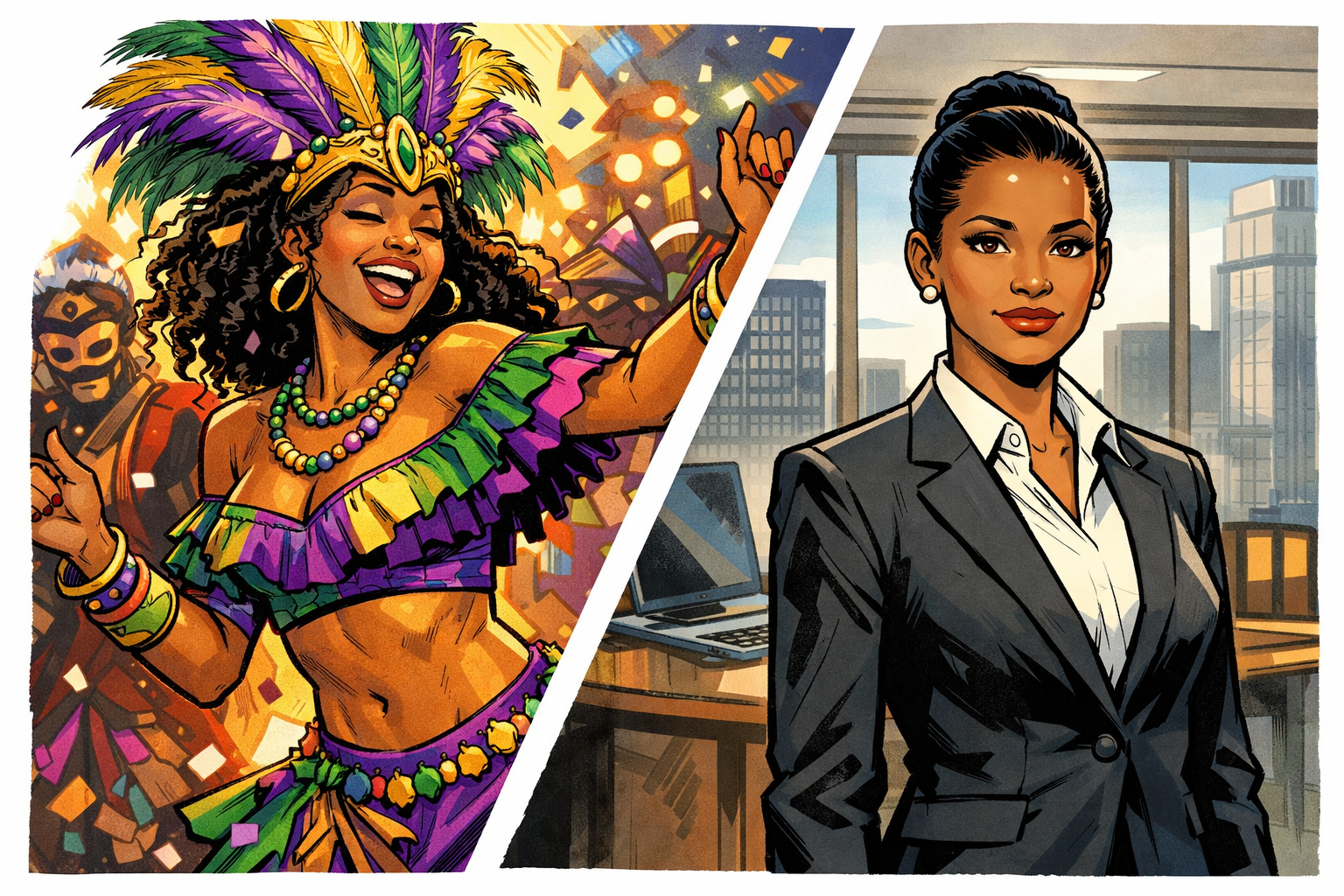 An image representing code-switching and shifting identity.