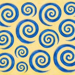 An abstract artwork titled fibonacci spirals.